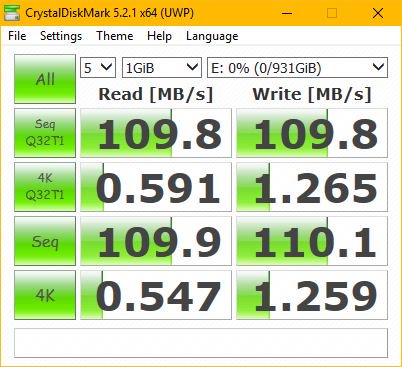 Ổ cứng di động 1TB Western Digital My Passport Tin học Đại Việt speed test Crystaldisk