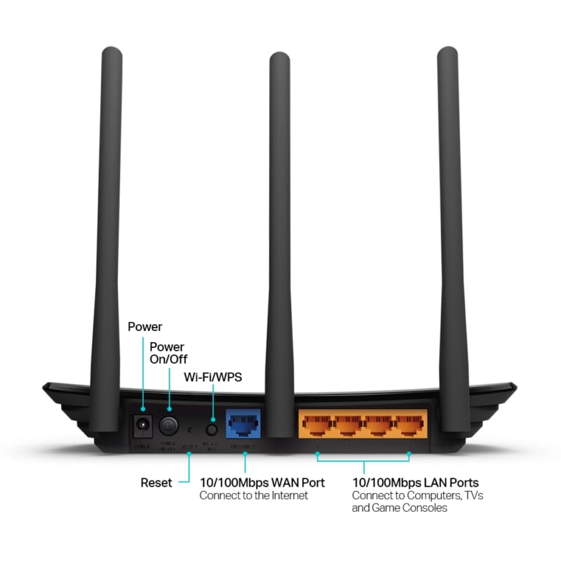 Router phát wifi TP Link TL WR940N chuẩn N 450 Mbps 3 ăng ten THDV 3