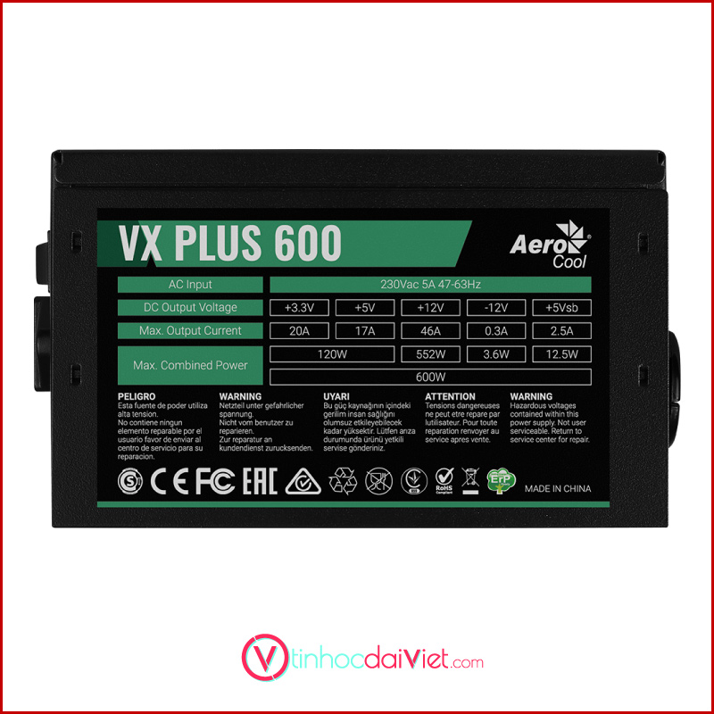 PSU Nguon May Tinh Aerocool VX Plus 600 600W230VN FPC 2