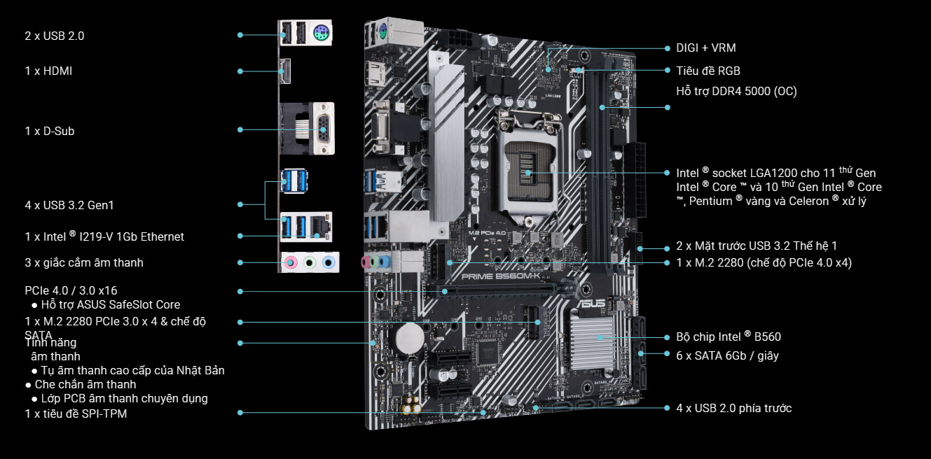 Bo Mach Chu Asus Prime B560M K Duoc Thiet Ke Chuyen Nghiep