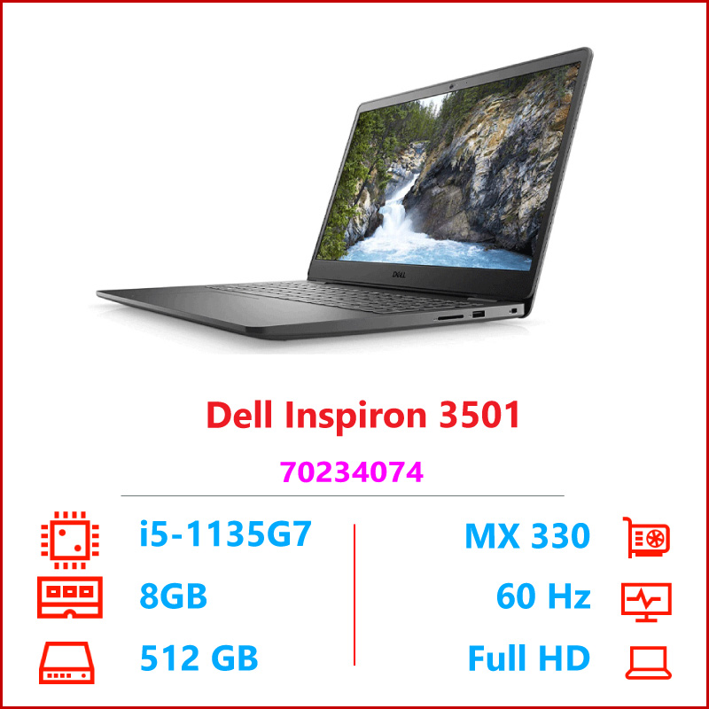 Laptop Dell Inspirion 3501 70234074 i5 1135G78GBSSD 512GB15.6 Inch
