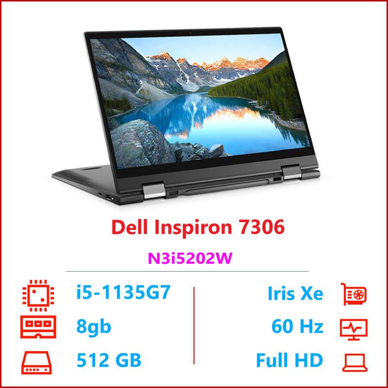 Laptop Dell Inspirion 7306 N315202W i5 1135G78GBSSD 512GB13.3 Inch