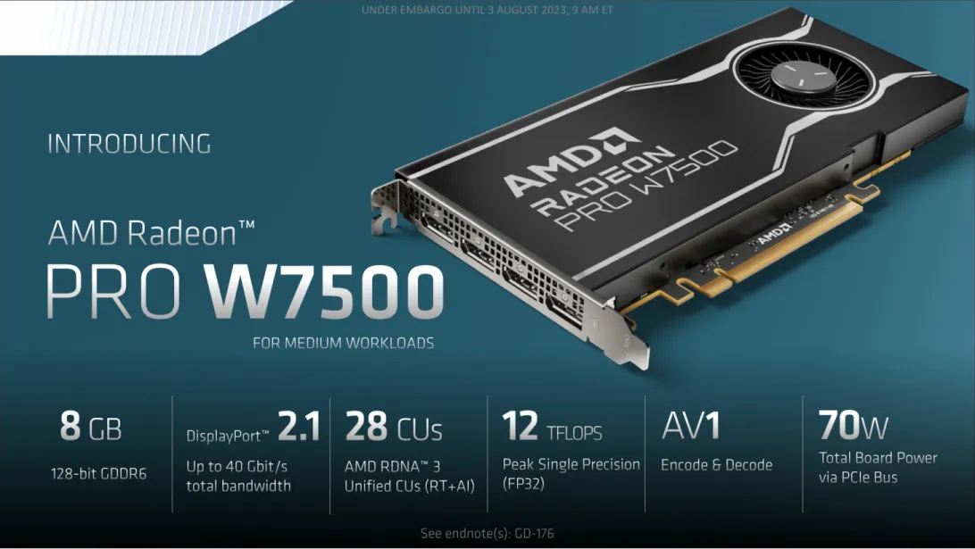 AMD Ra Mat GPU AMD Radeon Pro W7600 Va W7500 Card Danh Cho Workstation 3
