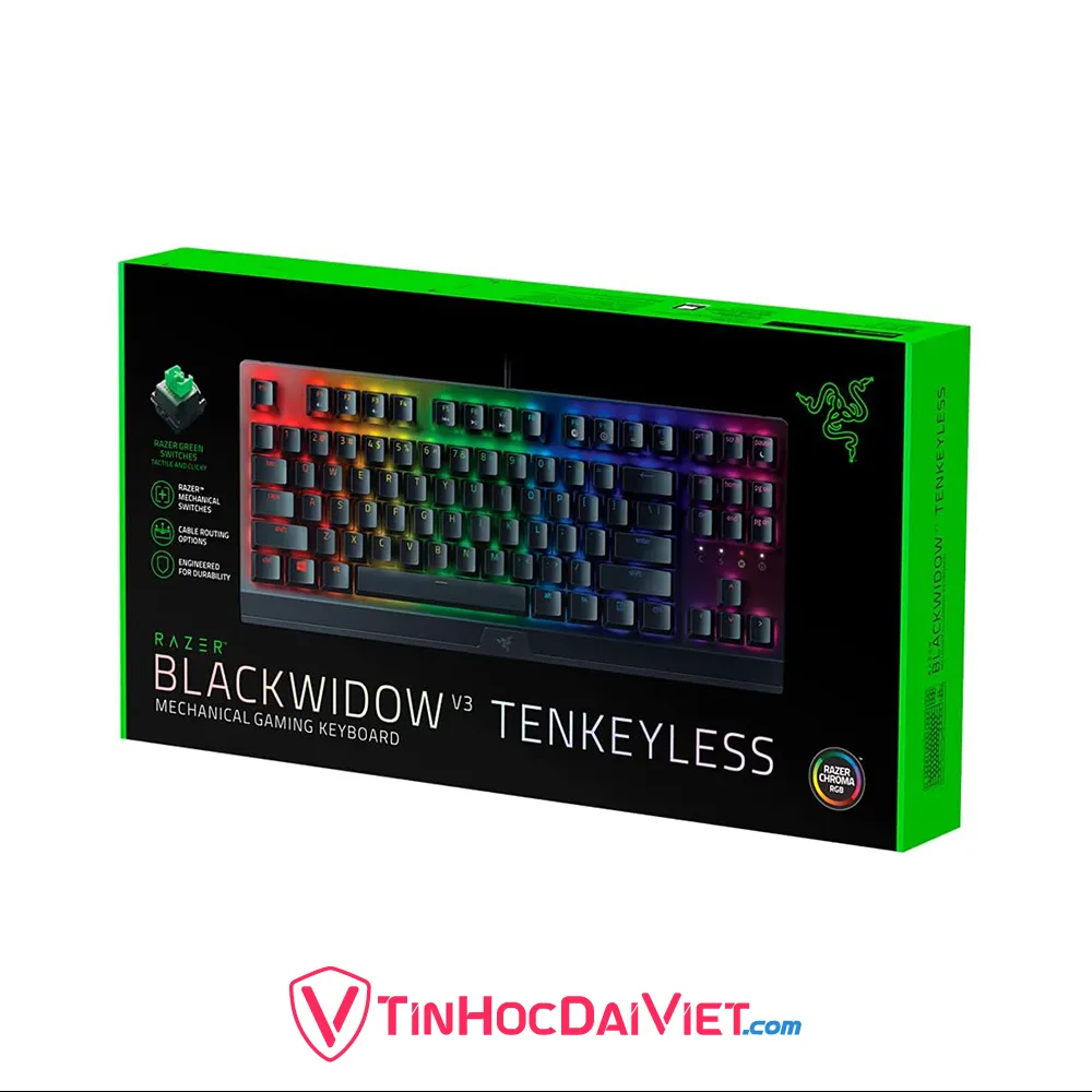 Ban Phim Gaming RAZER BlackWidow V3 Tenkeyless RGB Green Switch Yellow Switch 2 1