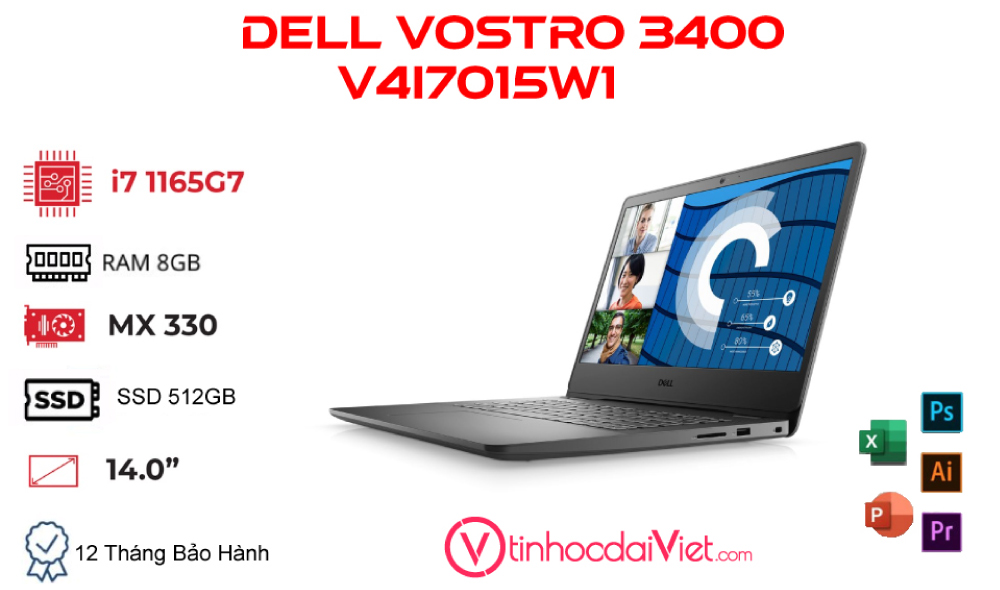 Laptop Dell Vostro 3400 V4I7015W1 i7 1165G78GB512GB 5