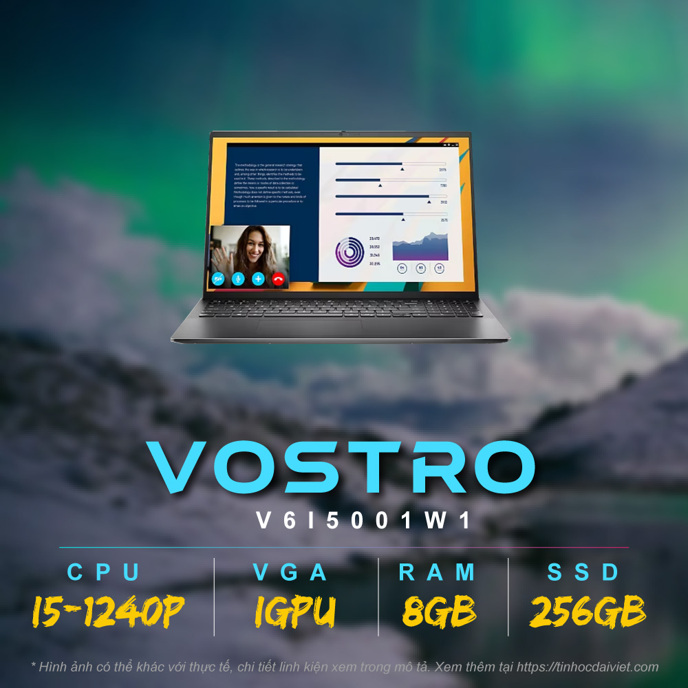 Laptop Dell Vostro 5620 V6I5001W1 Chinh Hang i5 1240P8GB256GB16 inch FHD