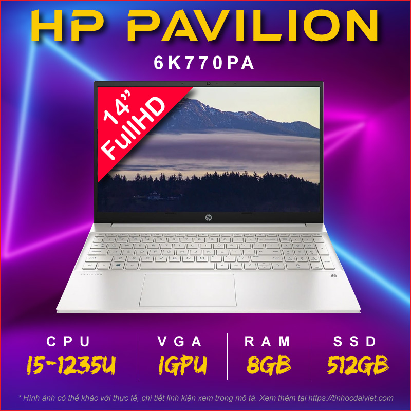 Laptop HP Pavilion 14 dv2034TU 6K770PA i5 1235U8GB512GB 3