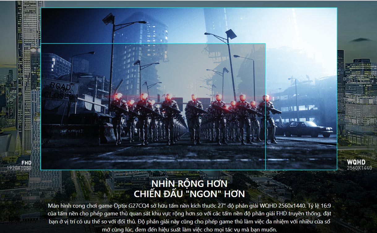 Man Hinh Gaming MSI Optix G27CQ4 Chinh Hang 27inchFHD165HzVA 7