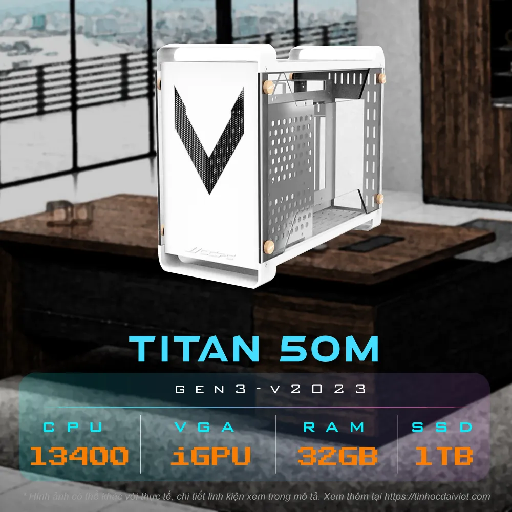 PC Van Phong Mini Dai Viet TITAN 50M v2023 Intel i5 1340032GB1TBWifi BLT