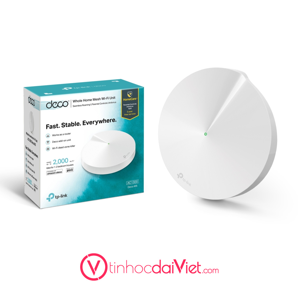 Router Wi Fi Bang Tan Kep TP Link Deco M5 1 Pack Chinh Hang Wireless AC1300Mbps 4