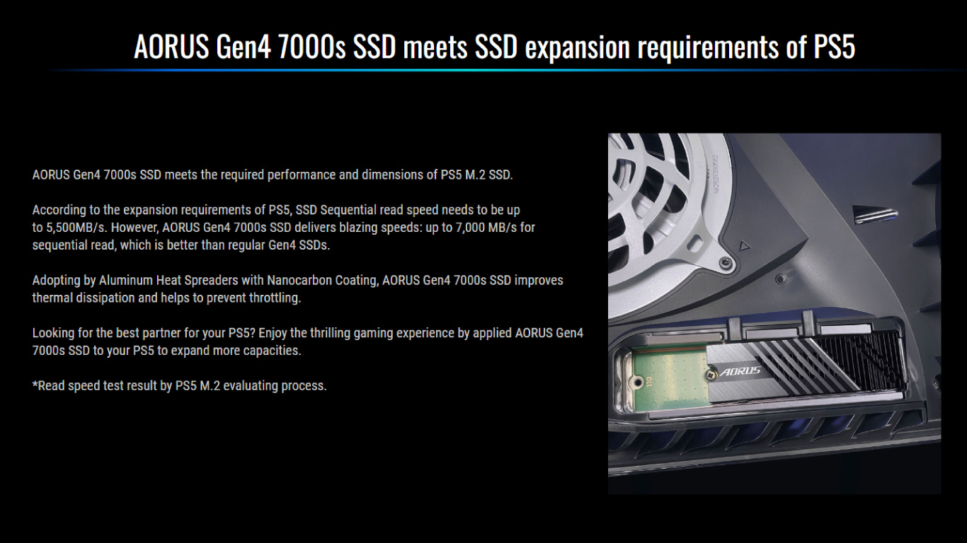 SSD Gigabyte Aorus Gen4 7000s 1TB (GP-AG70S1TB)