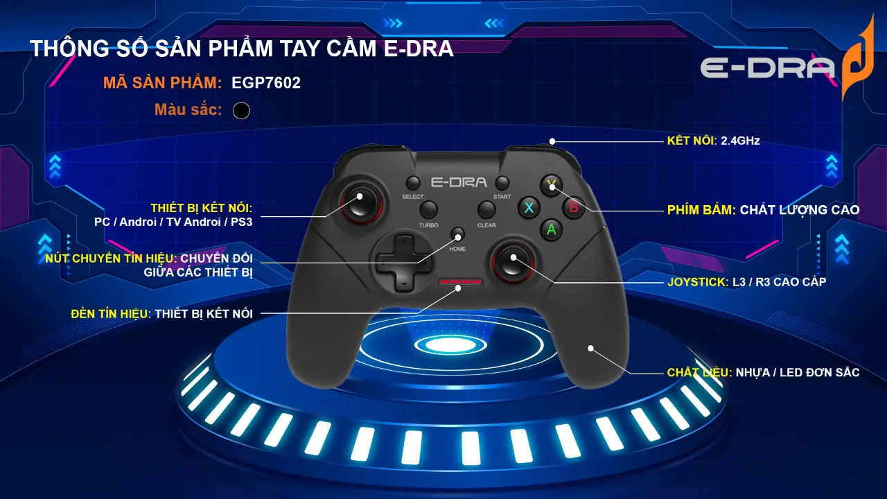 Tay Cam Gaming E Dra EGP7602 Wireless 1