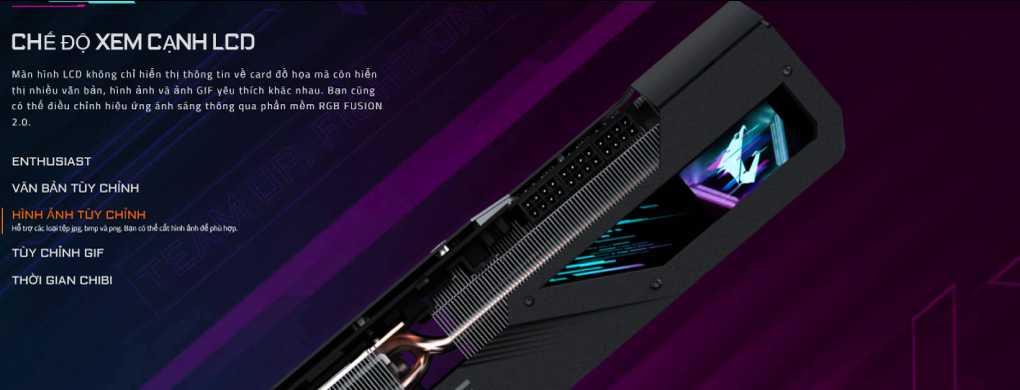 VGA Aorus Geforce RTX 3080 Master 12G Che Do Xem Canh LCD